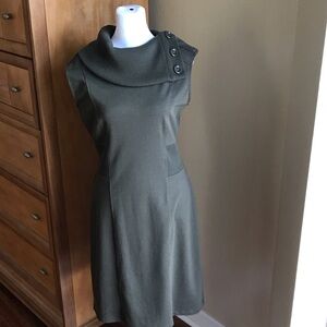 Spense Olive Midi Dress with Cowl Neck